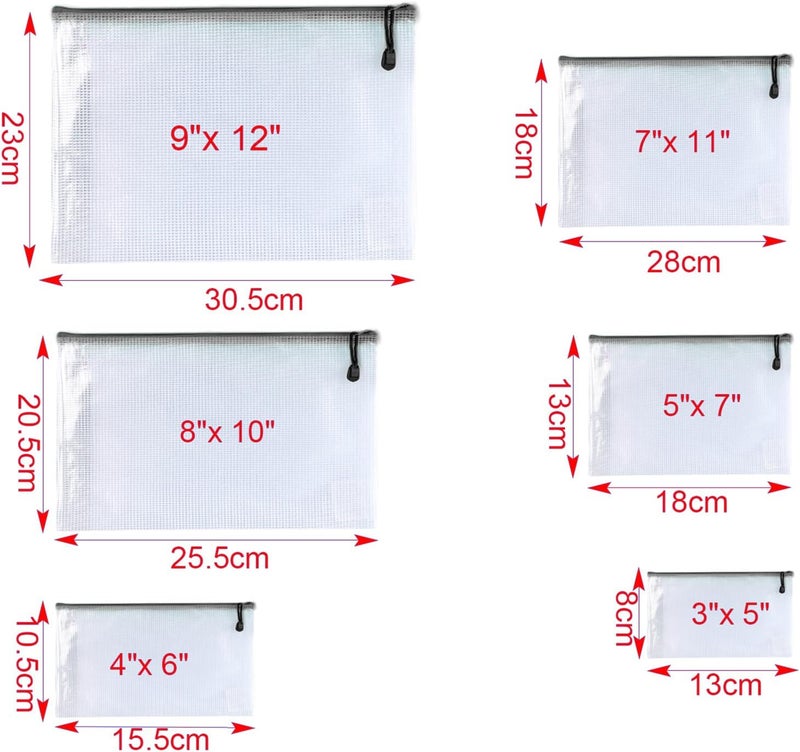 OAIMYY -24PCS-11 x 14" inches-Mesh Zipper Pouch, Plastic Zip File Folders Puzzle Bags for Organizing,for School Office Supplies,Travel,Home Storage (Multicolor) - Image 2
